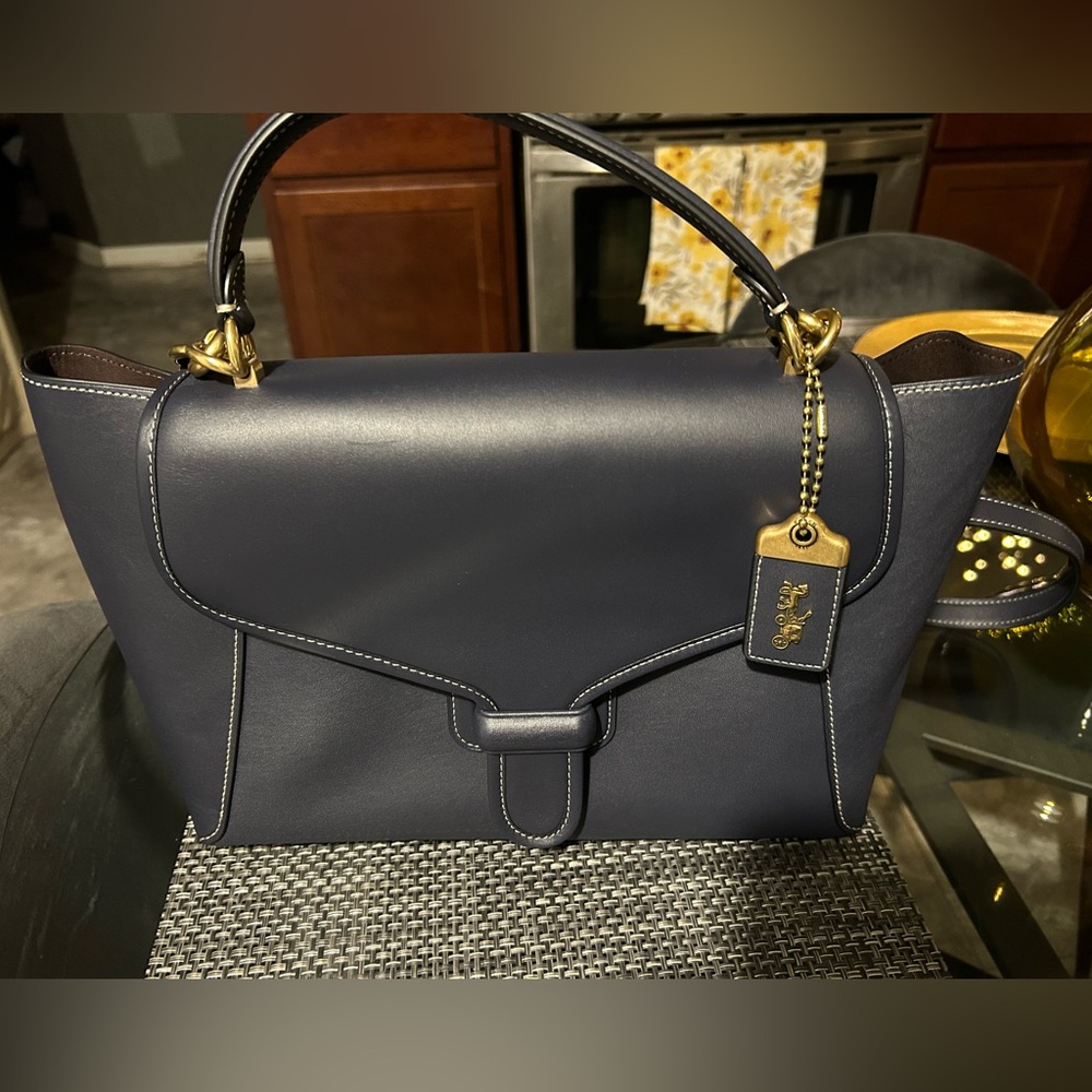 Coach Navy Blue Shoulder or Handheld Bag